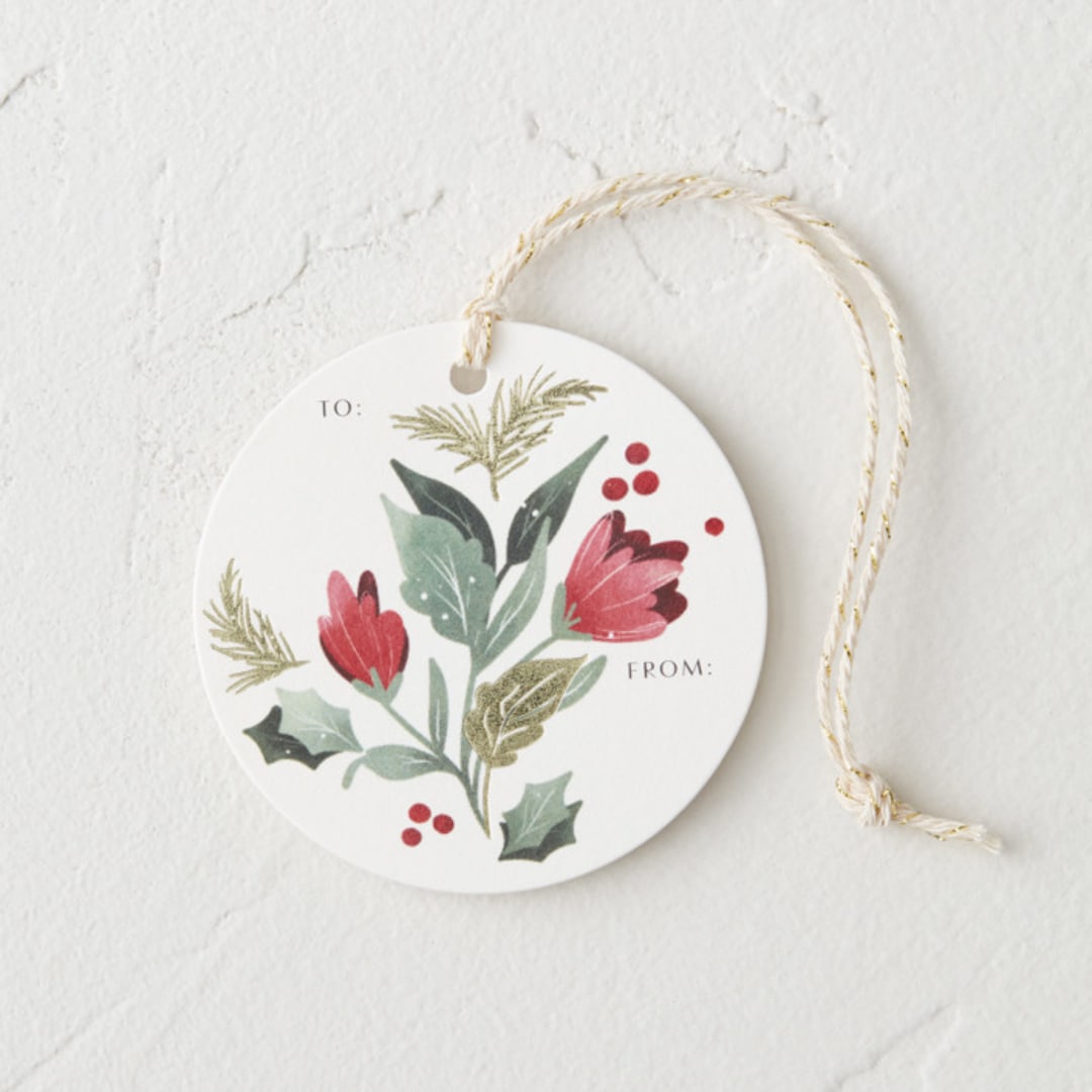 "Berries and Branches" - Gift Tags in Crimson by Makewells