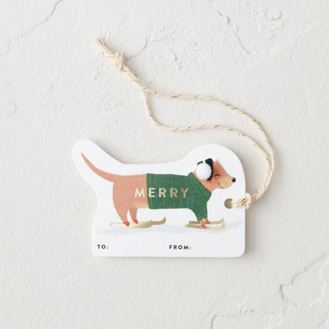 "Dachshund Through the Snows" - Gift Tags in Evergreen by Itsy Belle Studio