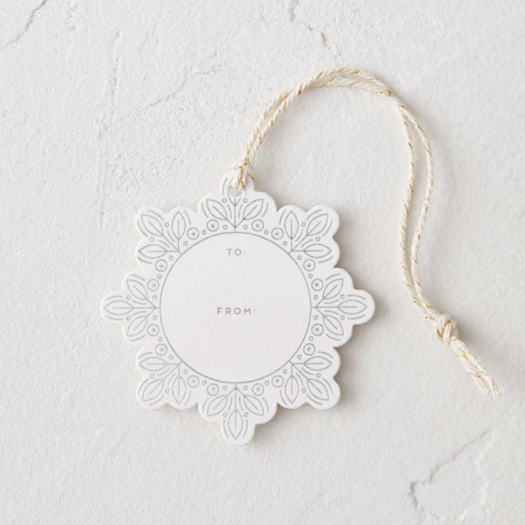 "Leafy Snowflake" - Gift Tags in Eggnog by Genna Blackburn