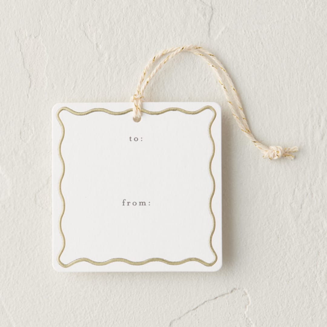 "Scallop Frame" - Gift Tags in Mist by Sara Hicks Malone