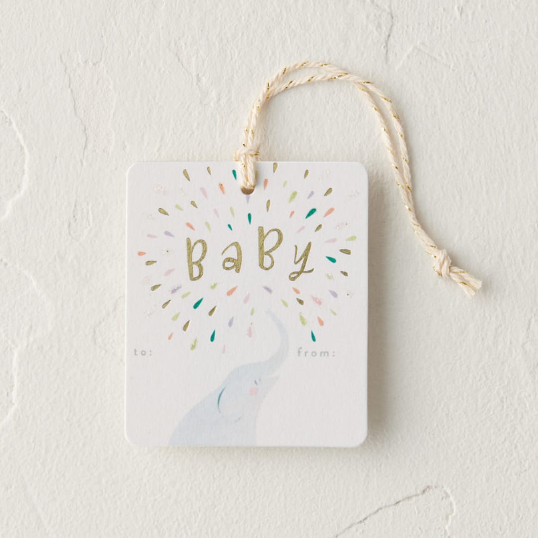 "Baby Elephant" - Gift Tags in Cloud by Lori Wemple