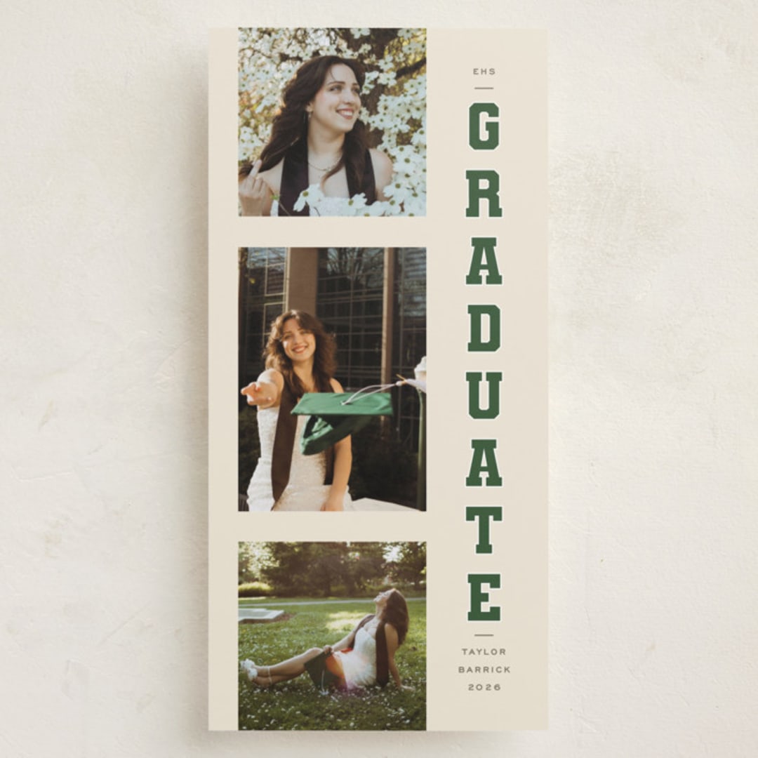 "Varsity three" - Graduation Announcements in Evergreen by Angela Garrick - Front