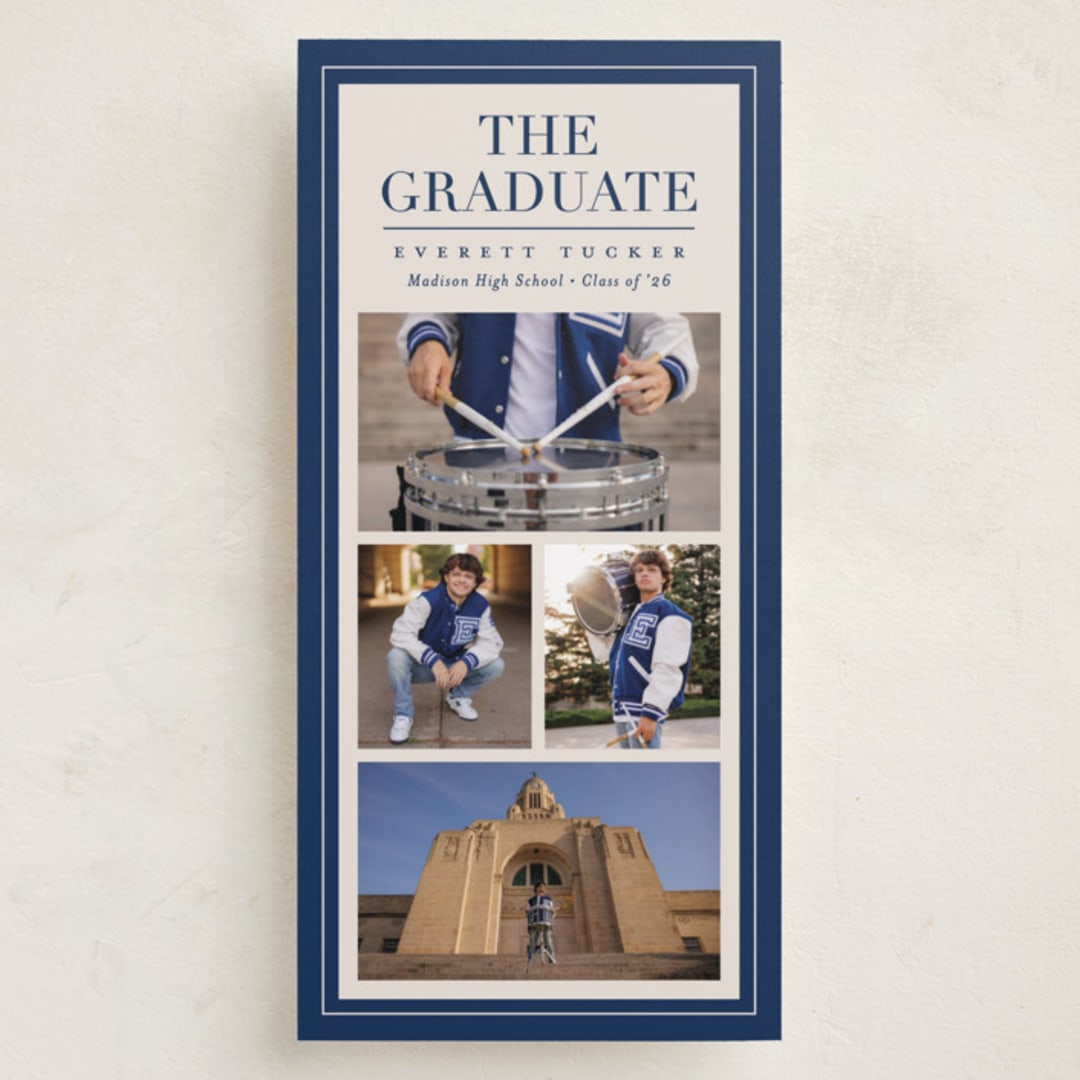 "Classic Multiphoto" - Graduation Announcements in Navy by Erica Krystek - Front
