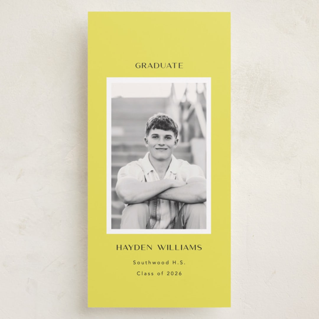 "Bright and Bold" - Graduation Announcements in Lemon by Kristen Knechtel - Front