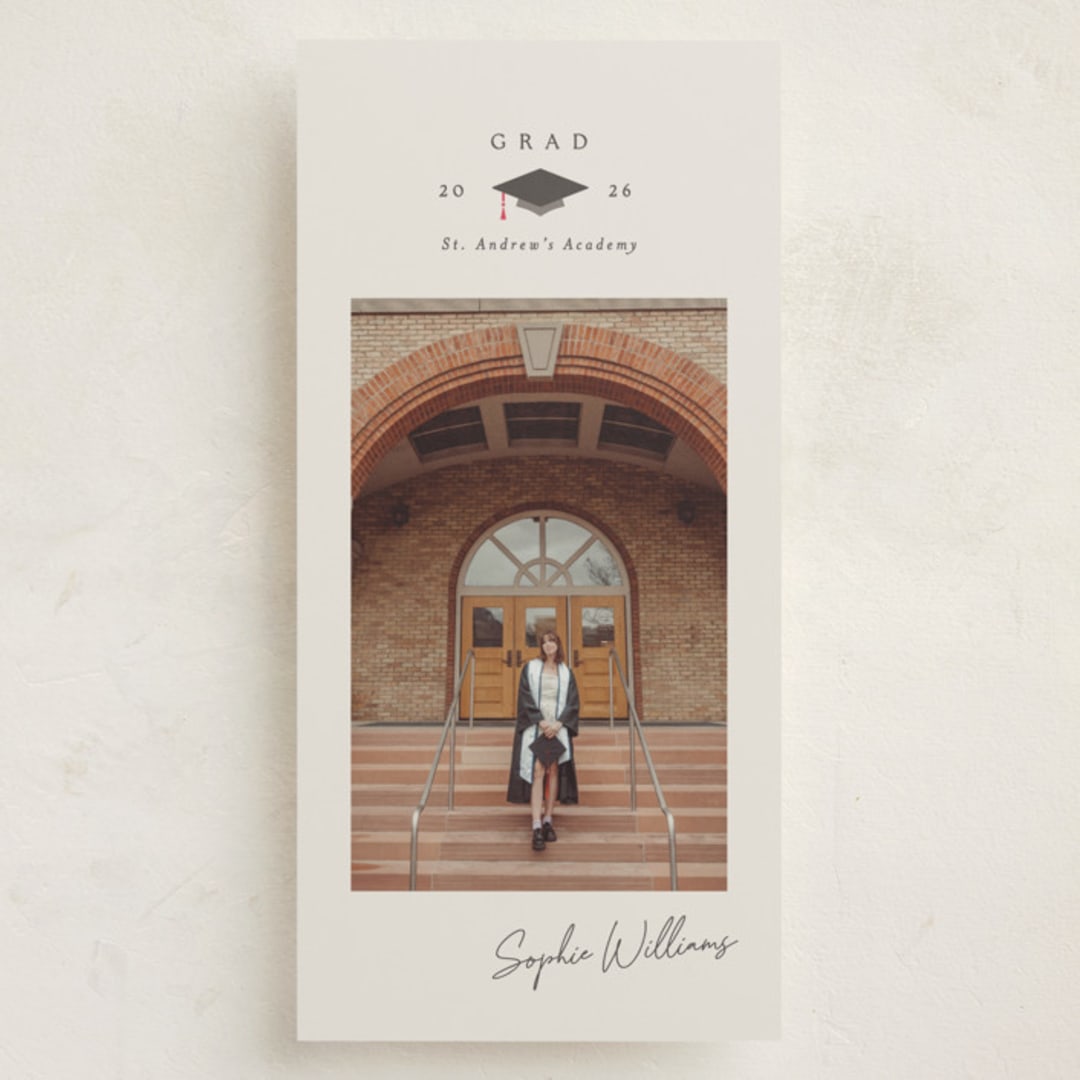 "Modern Cap" - Graduation Announcements in Cement by Griffinbell Paper Co. - Front