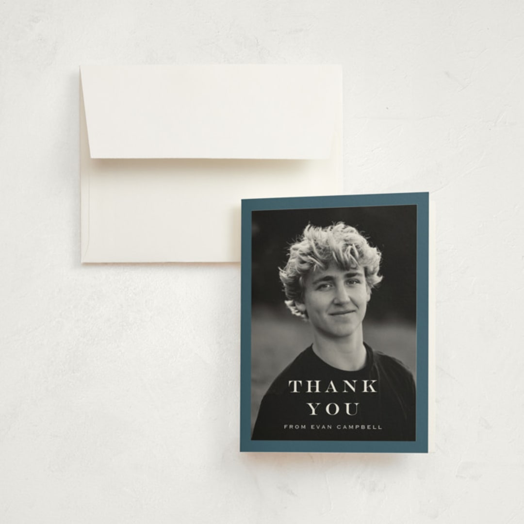 "Forever Young" - Graduation Thank You Cards in Rain by Carolyn MacLaren - Front