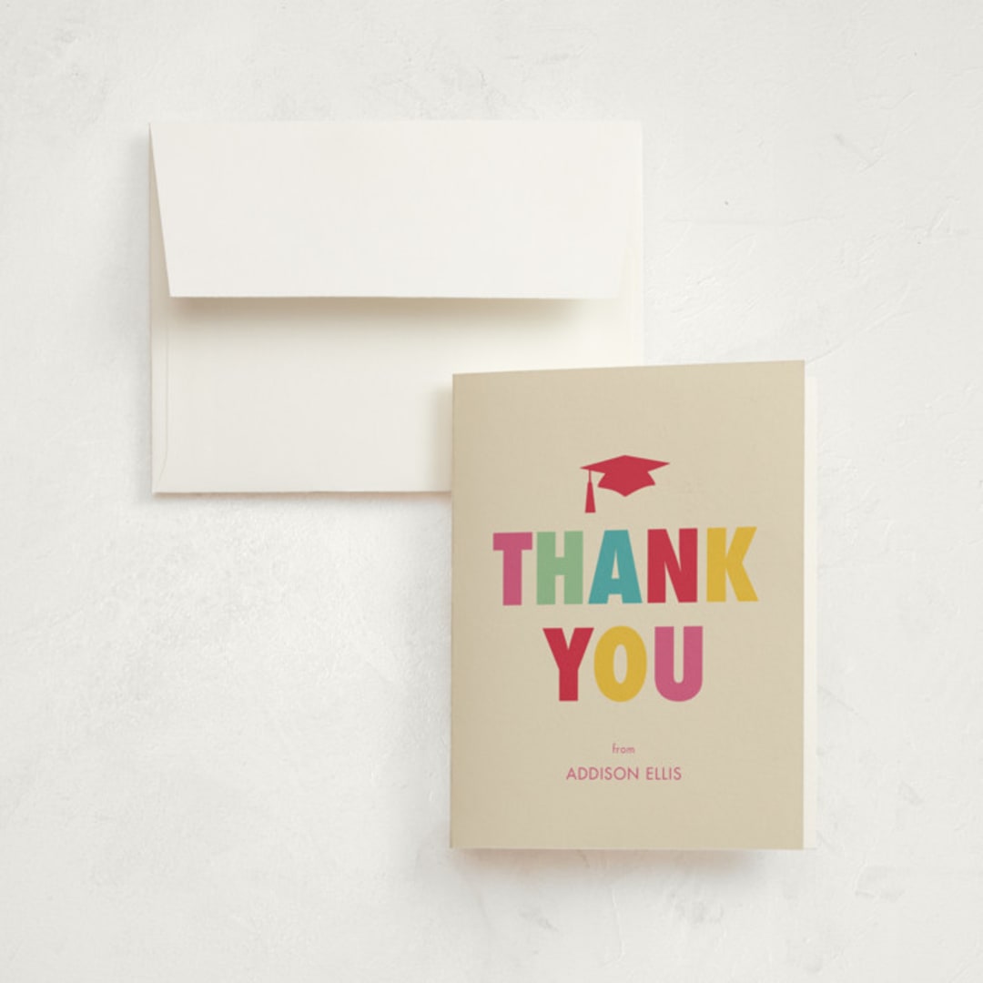 "Confetti Drop" - Graduation Thank You Cards in Multi by Megan Cash - Front