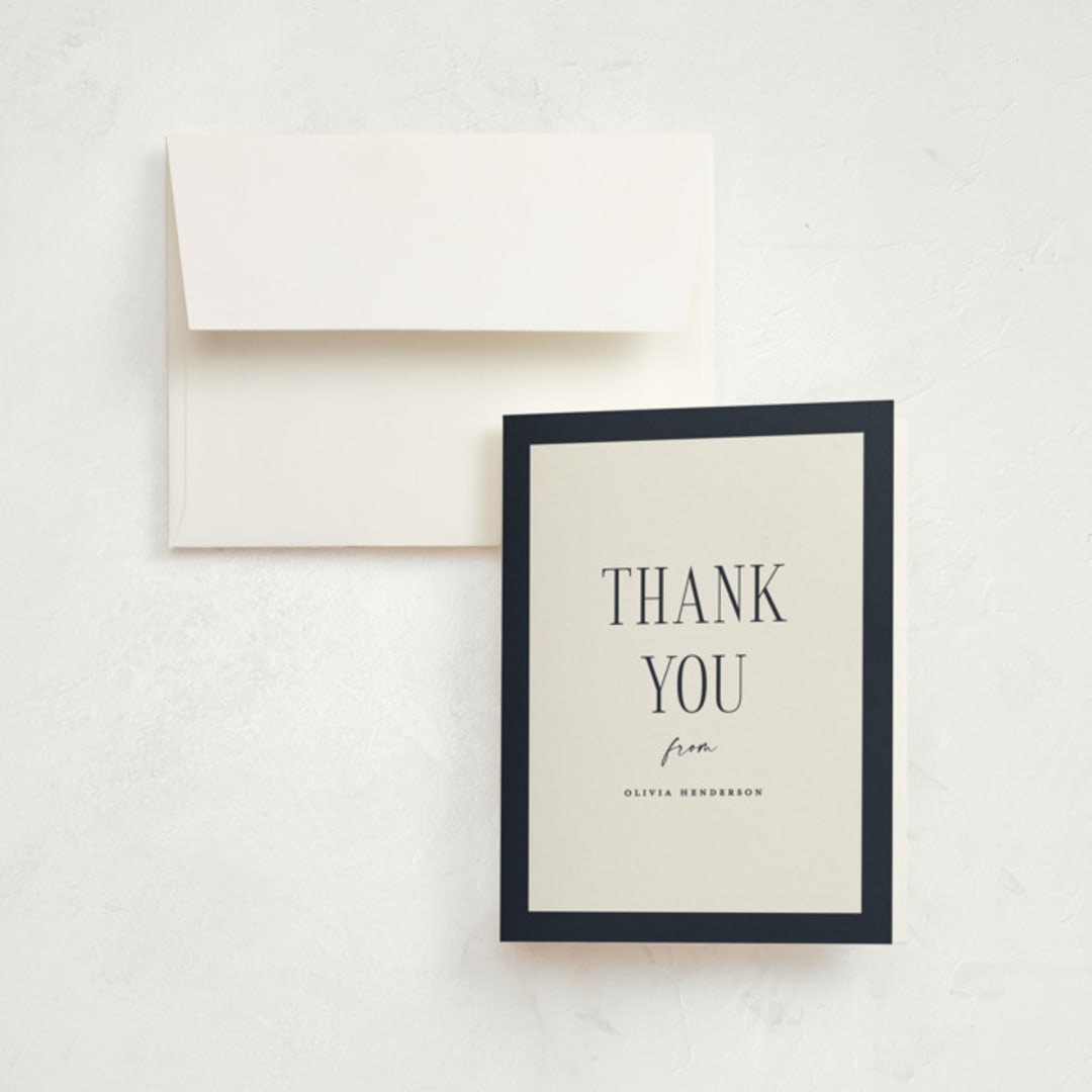 "classic layout" - Graduation Thank You Cards in Navy by Christy Hy Lee - Front