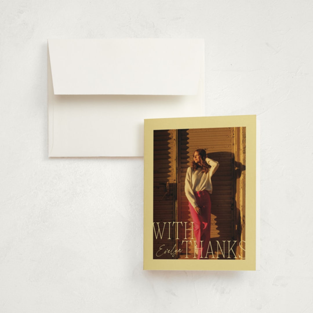 "Edge Play" - Graduation Thank You Cards in Golden Hour by Leia Matt - Front