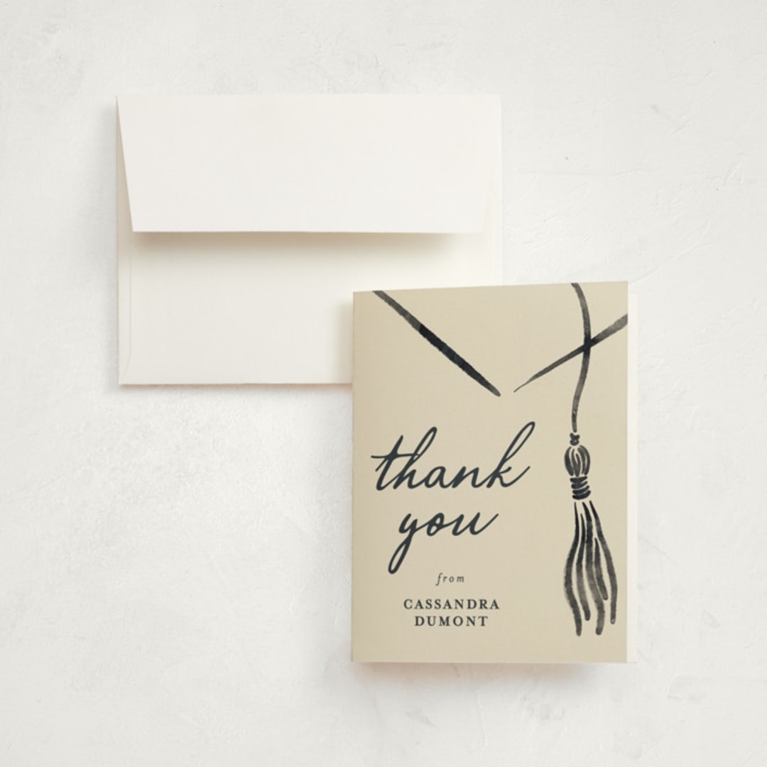 "Inked" - Graduation Thank You Cards in Ink by Jamie Alexander - Front