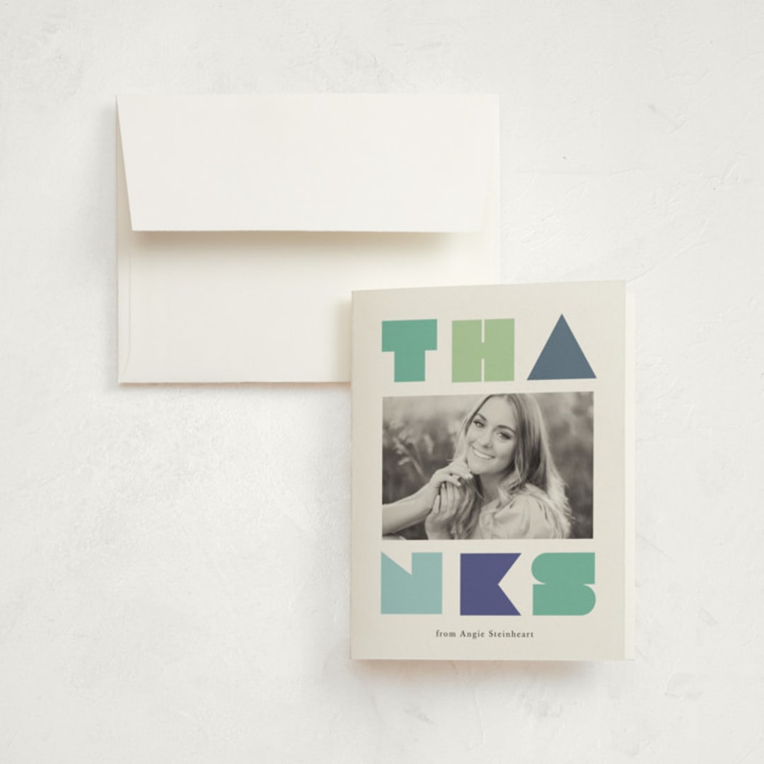 "graduate party" - Graduation Thank You Cards in Mint by Lori Wemple - Front