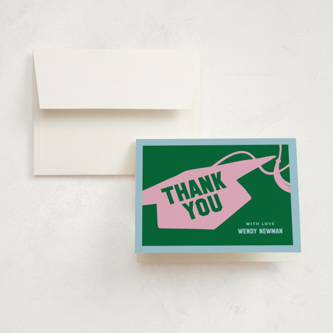 "Capped" - Graduation Thank You Cards in Roses by Inkblot Design - Front
