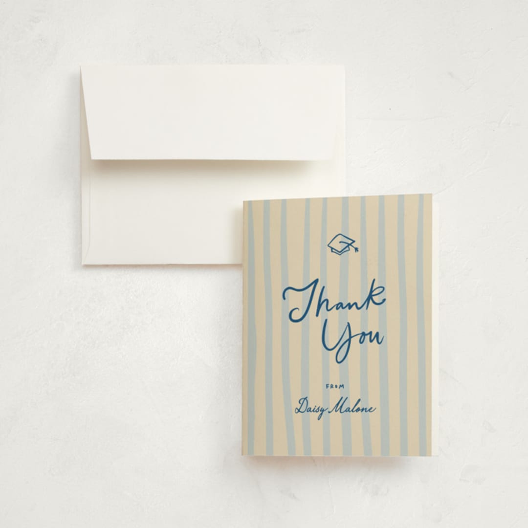 "Hand-written grad celebration" - Graduation Thank You Cards in Aqua by Creo Study - Front