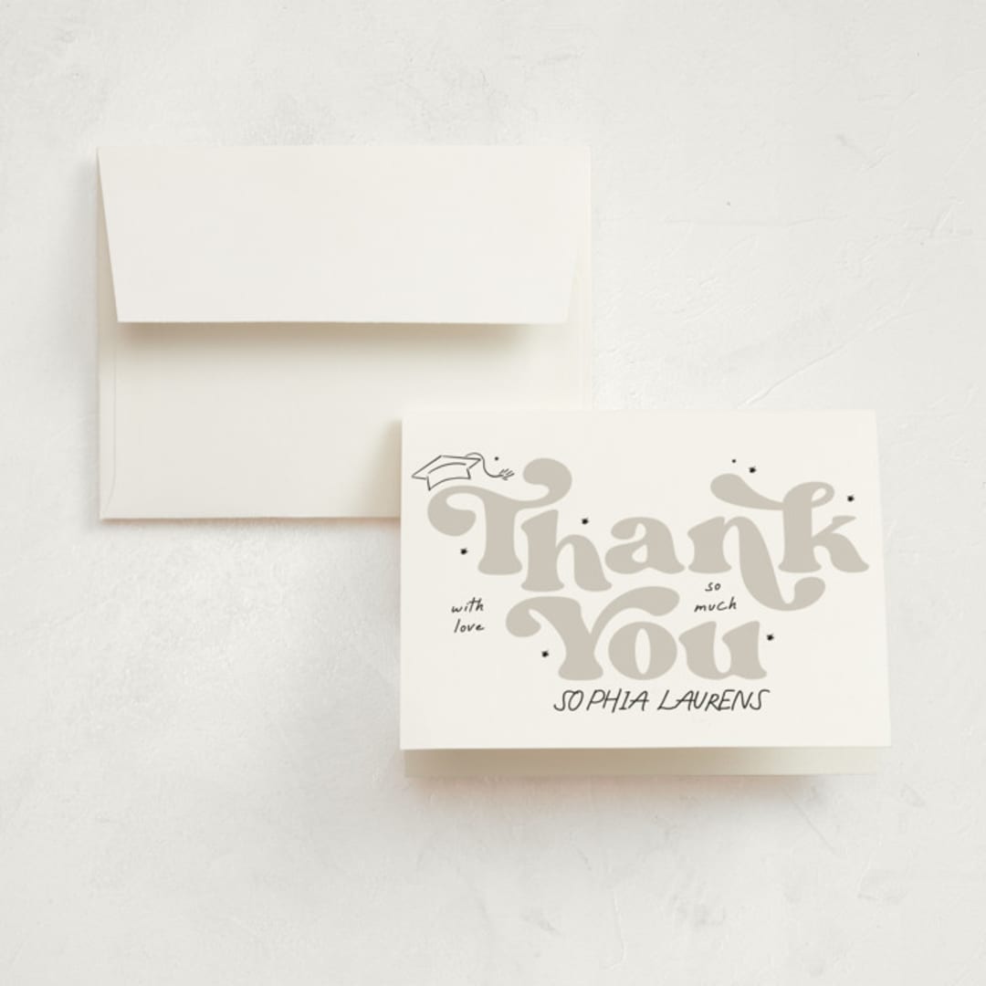 "Marker" - Graduation Thank You Cards in Ink by Tamara Hilje - Front