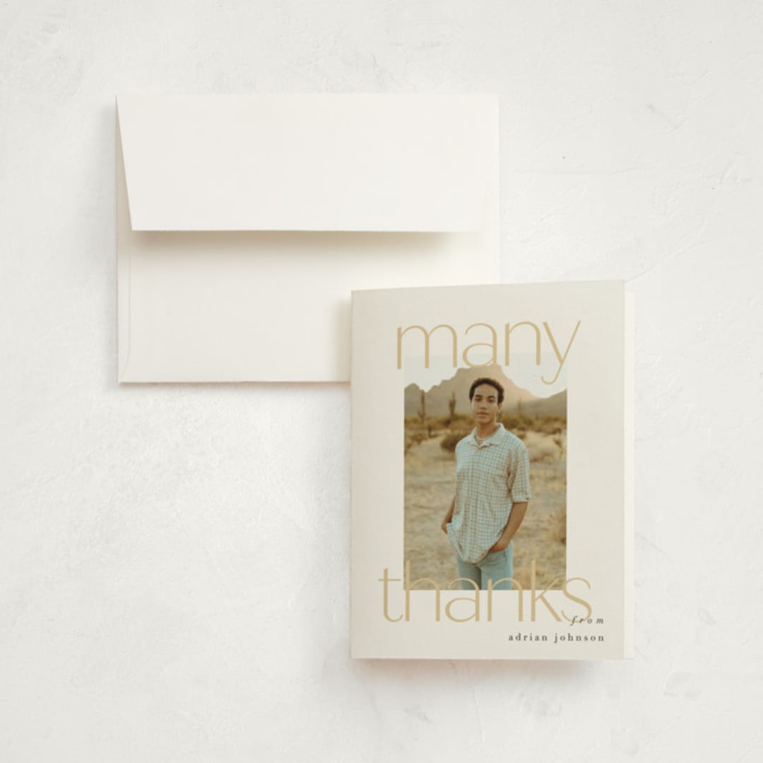"chic five" - Graduation Thank You Cards in Marigold by Carolyn Nicks - Front