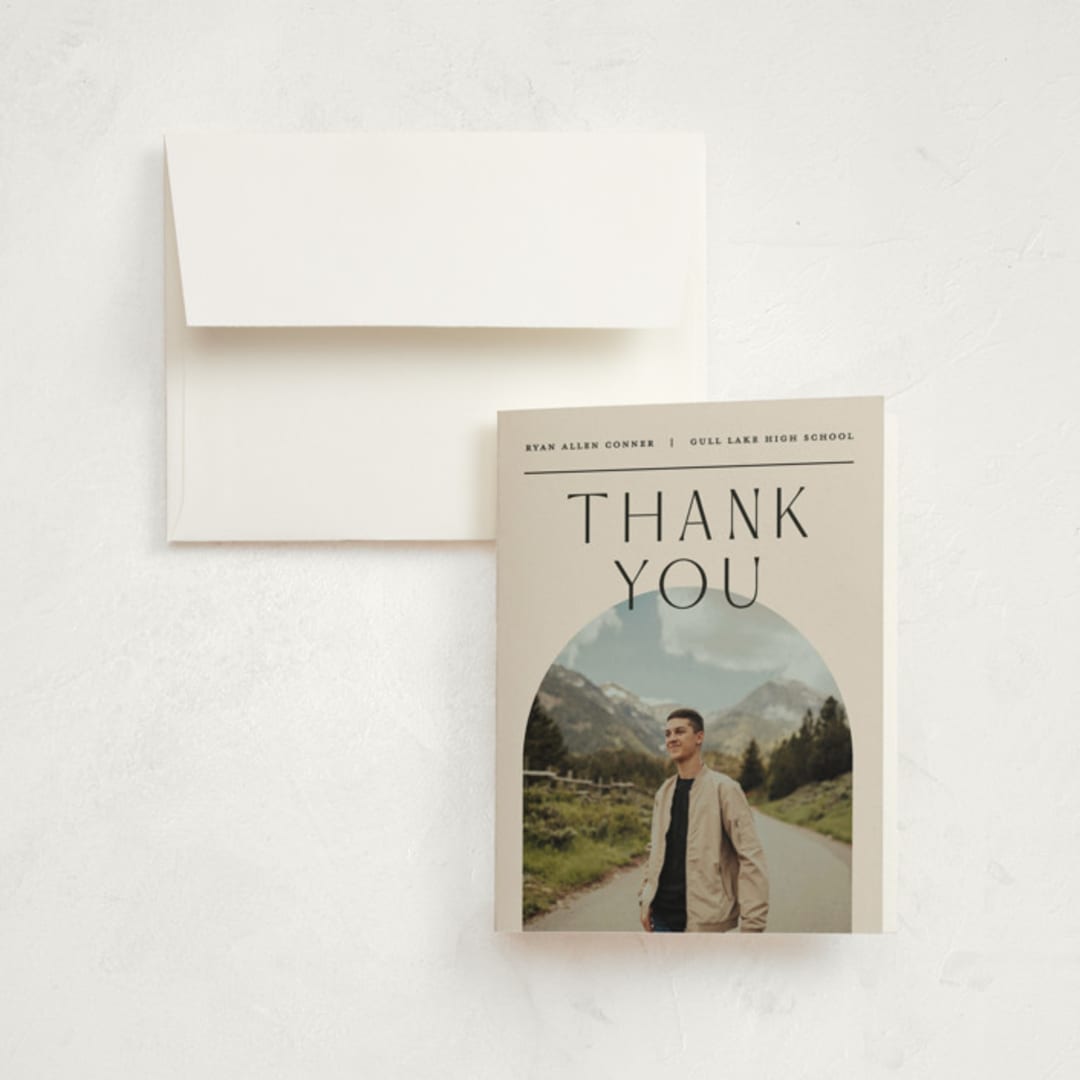 "Vision" - Graduation Thank You Cards in Ivory by Pixel and Hank - Front