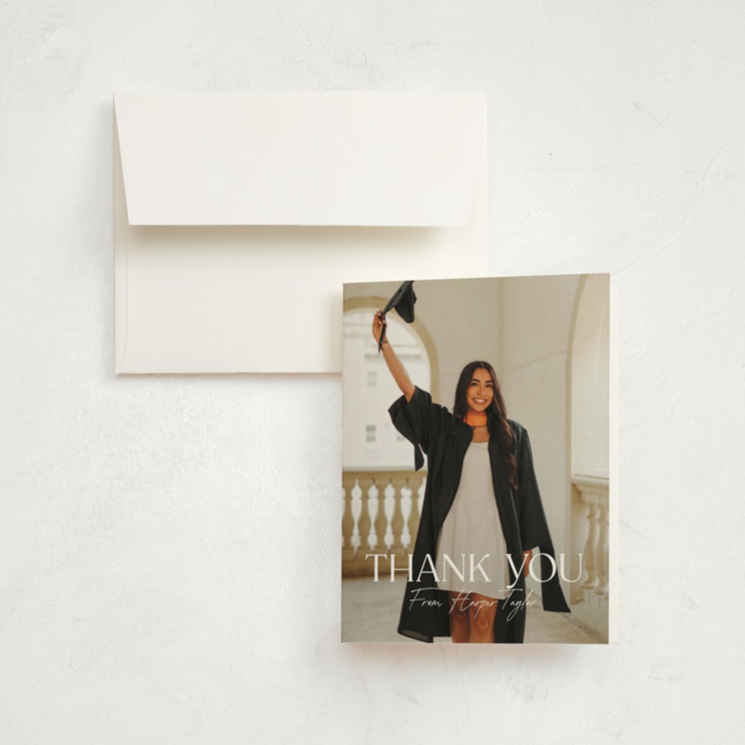 "Best Year" - Graduation Thank You Cards in Moon by Olivia Williams - Front