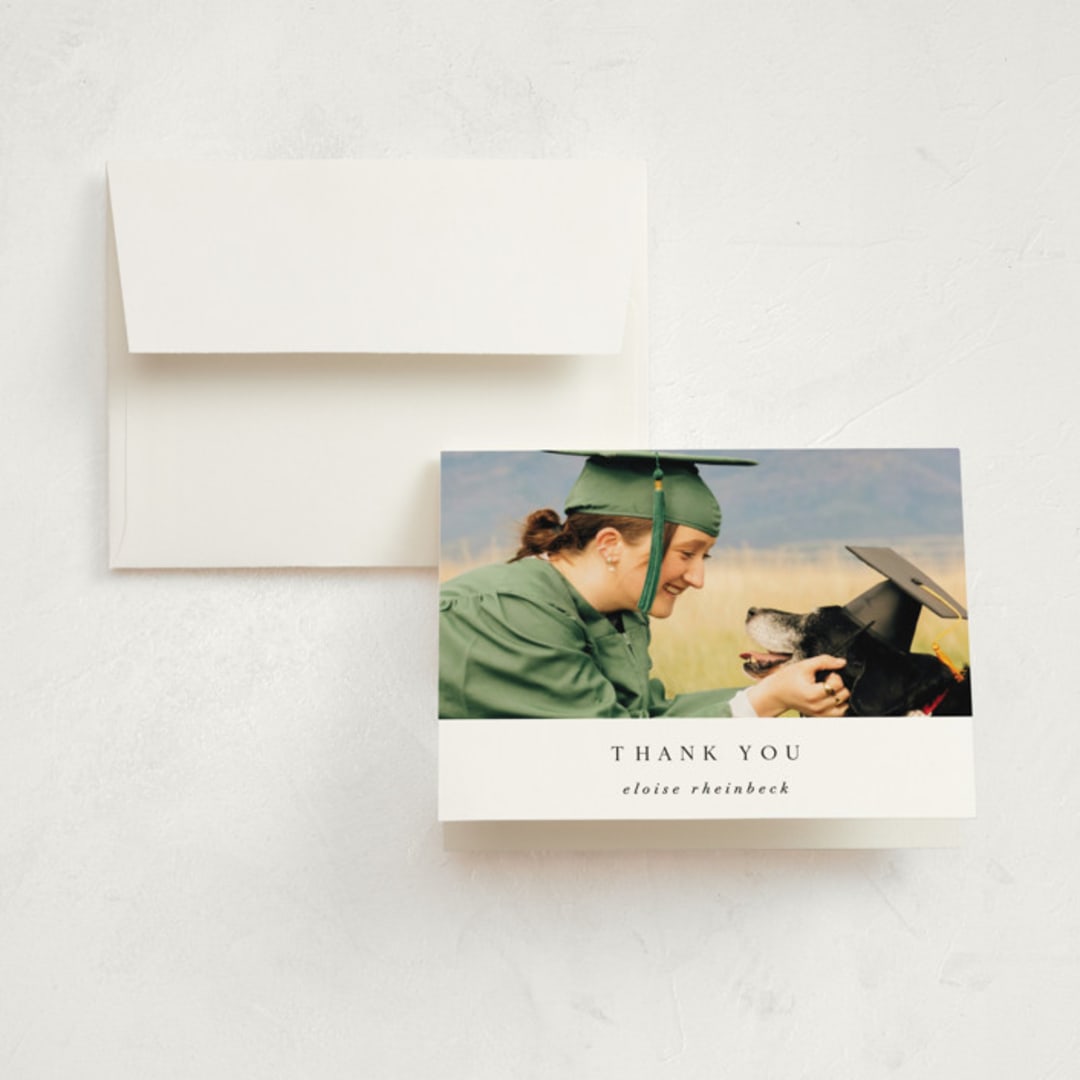 "Carousel" - Graduation Thank You Cards in Cotton by Morgan Kendall - Front