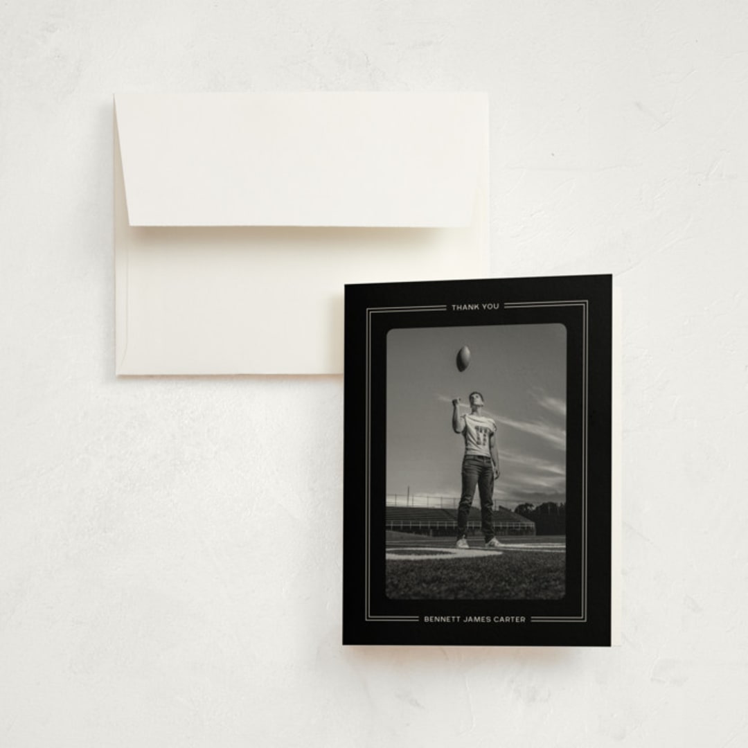 "Highlight Reel" - Graduation Thank You Cards in Shadow by taylorVdesign - Front