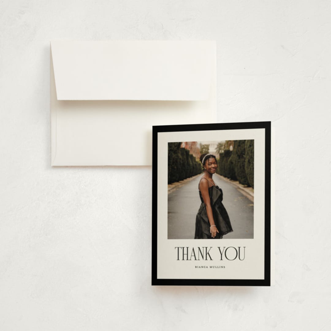 "Accomplishment" - Graduation Thank You Cards in Opal by Cindy Reynolds - Front