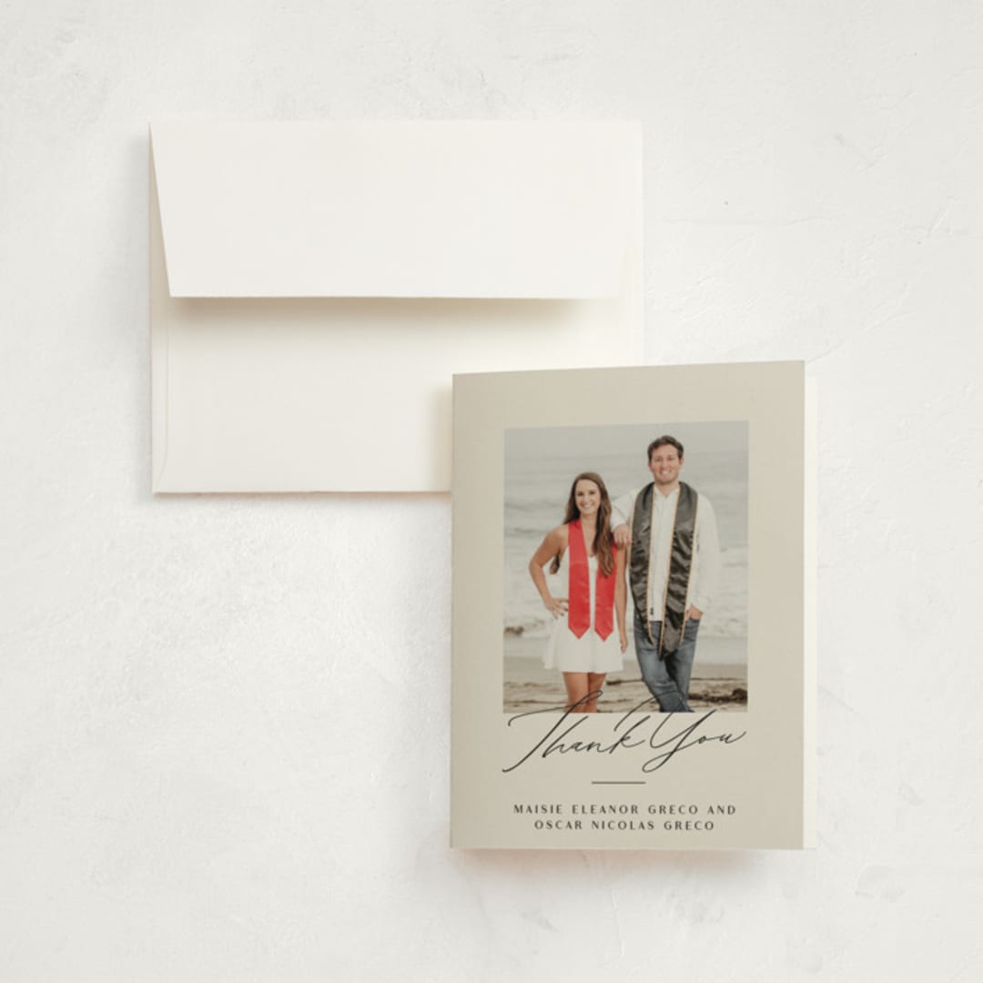 "Our Grads" - Graduation Thank You Cards in Clay by Olivia Raufman - Front