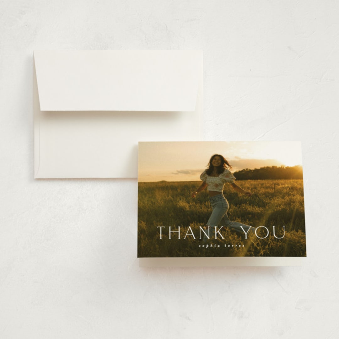 "elegant name" - Graduation Thank You Cards in Cloud by JoAnn Jinks - Front
