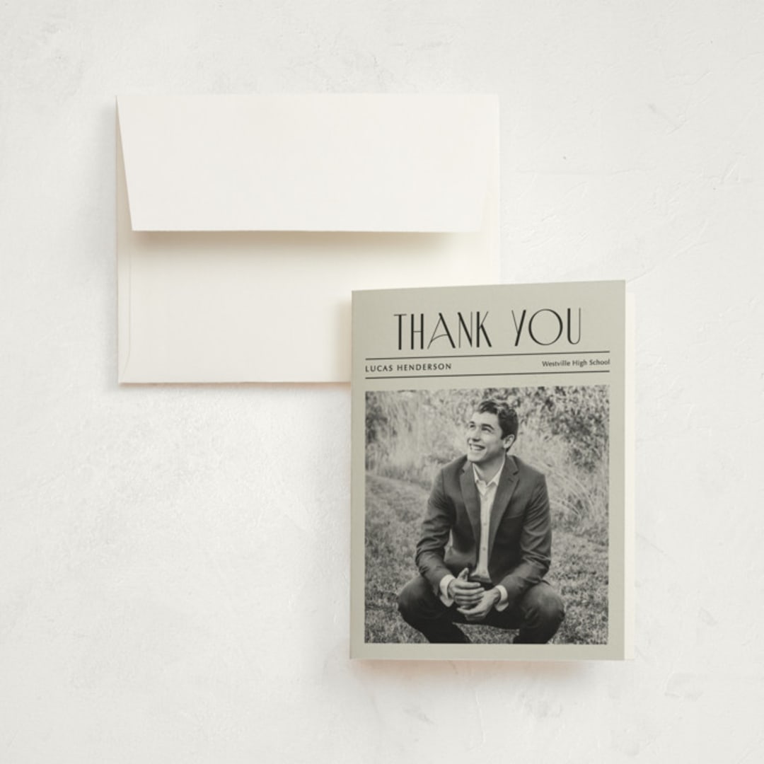 "newspaper" - Graduation Thank You Cards in Newsprint by Kaydi Bishop - Front