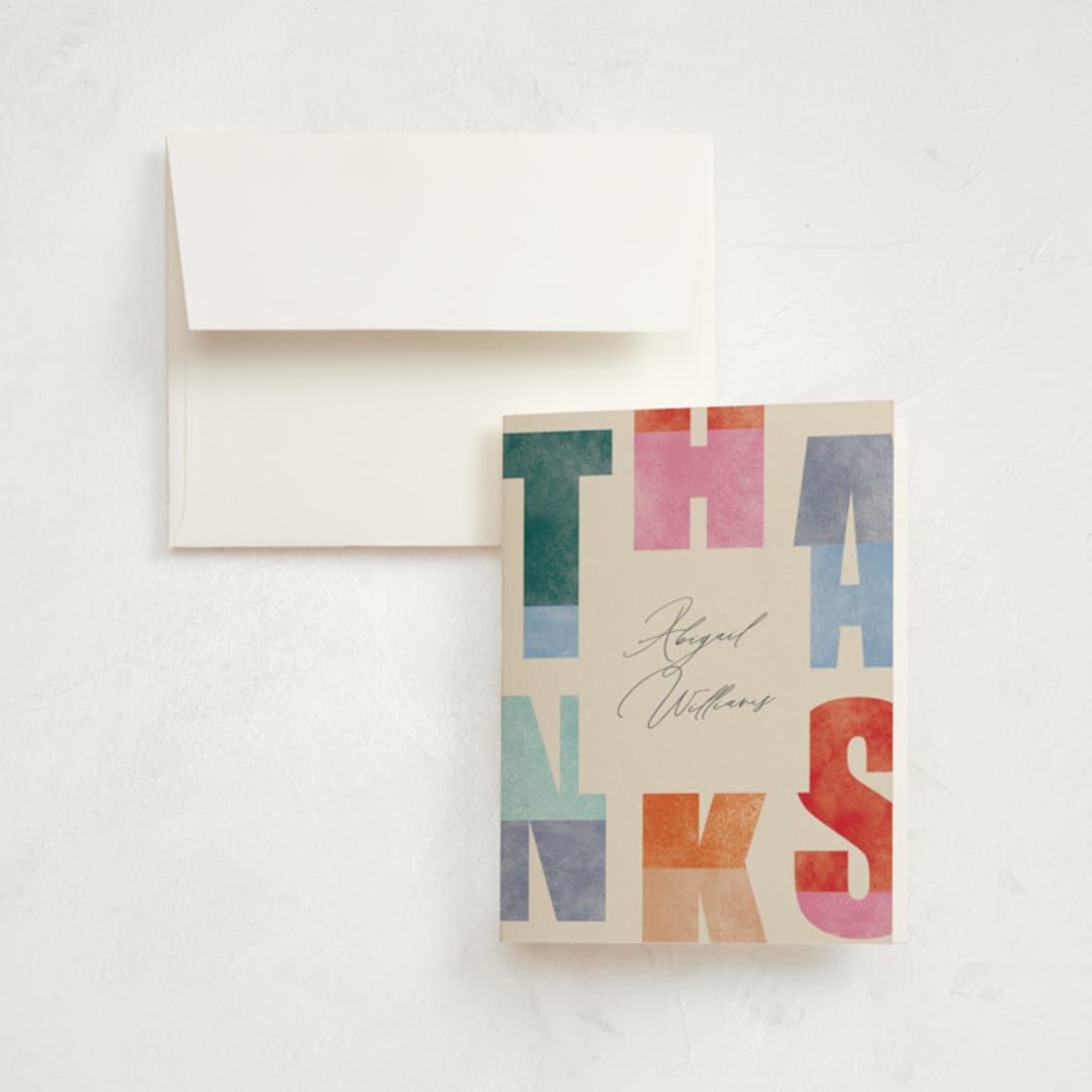 "Grad Party" - Graduation Thank You Cards in Confetti by Pixel and Hank - Front