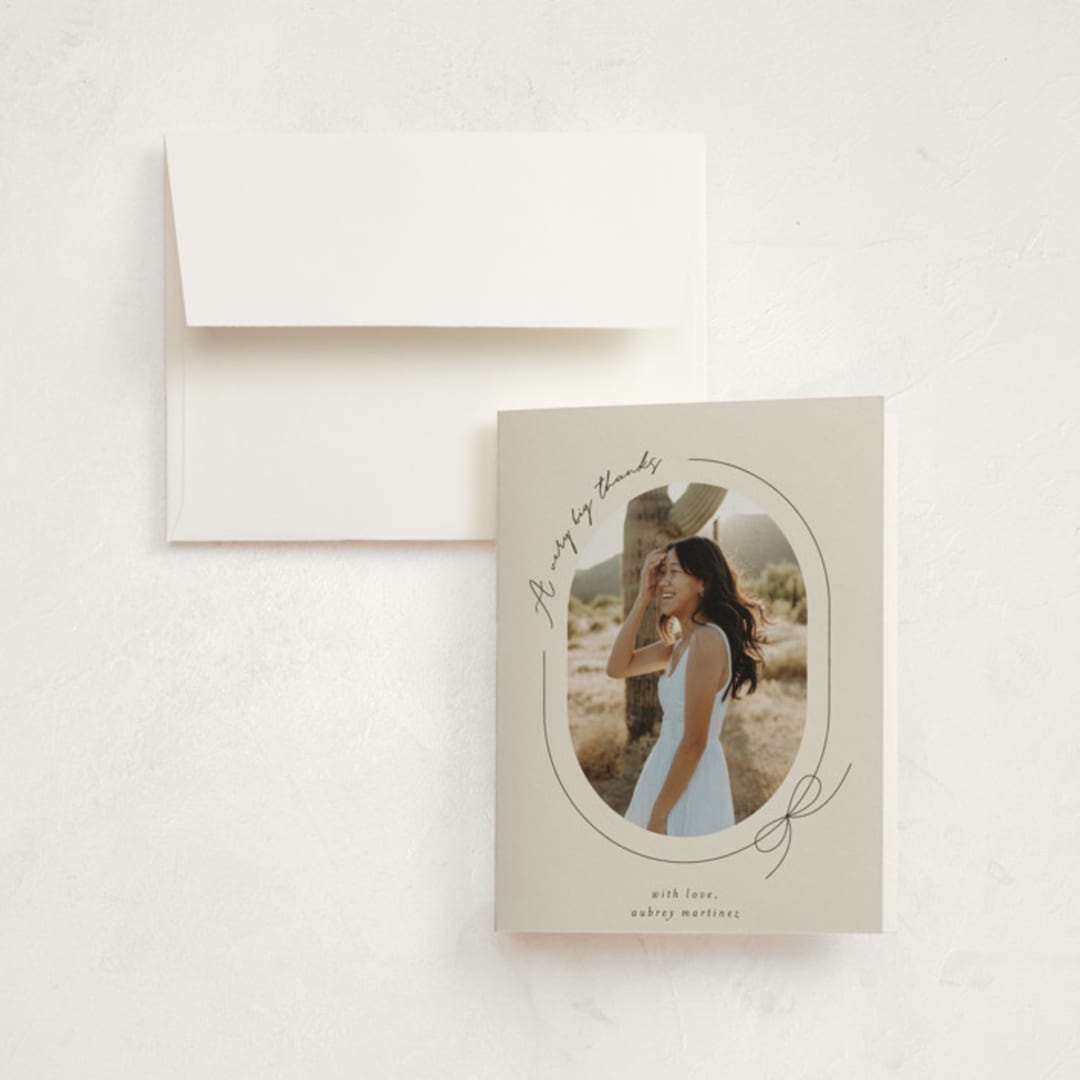 "Etna" - Graduation Thank You Cards in Latte by Blustery August - Front