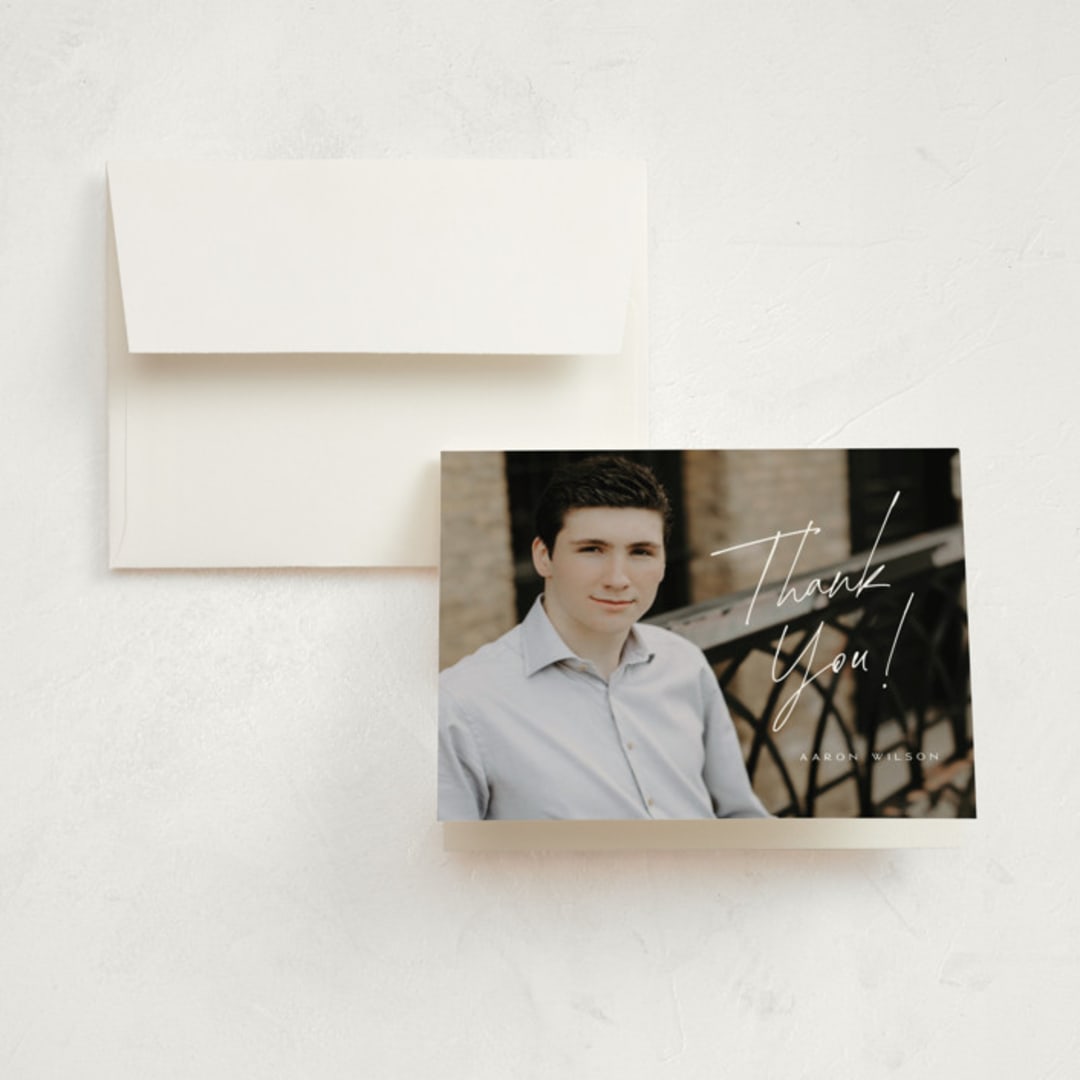 "Written" - Graduation Thank You Cards in Cloud by Christie Garcia - Front