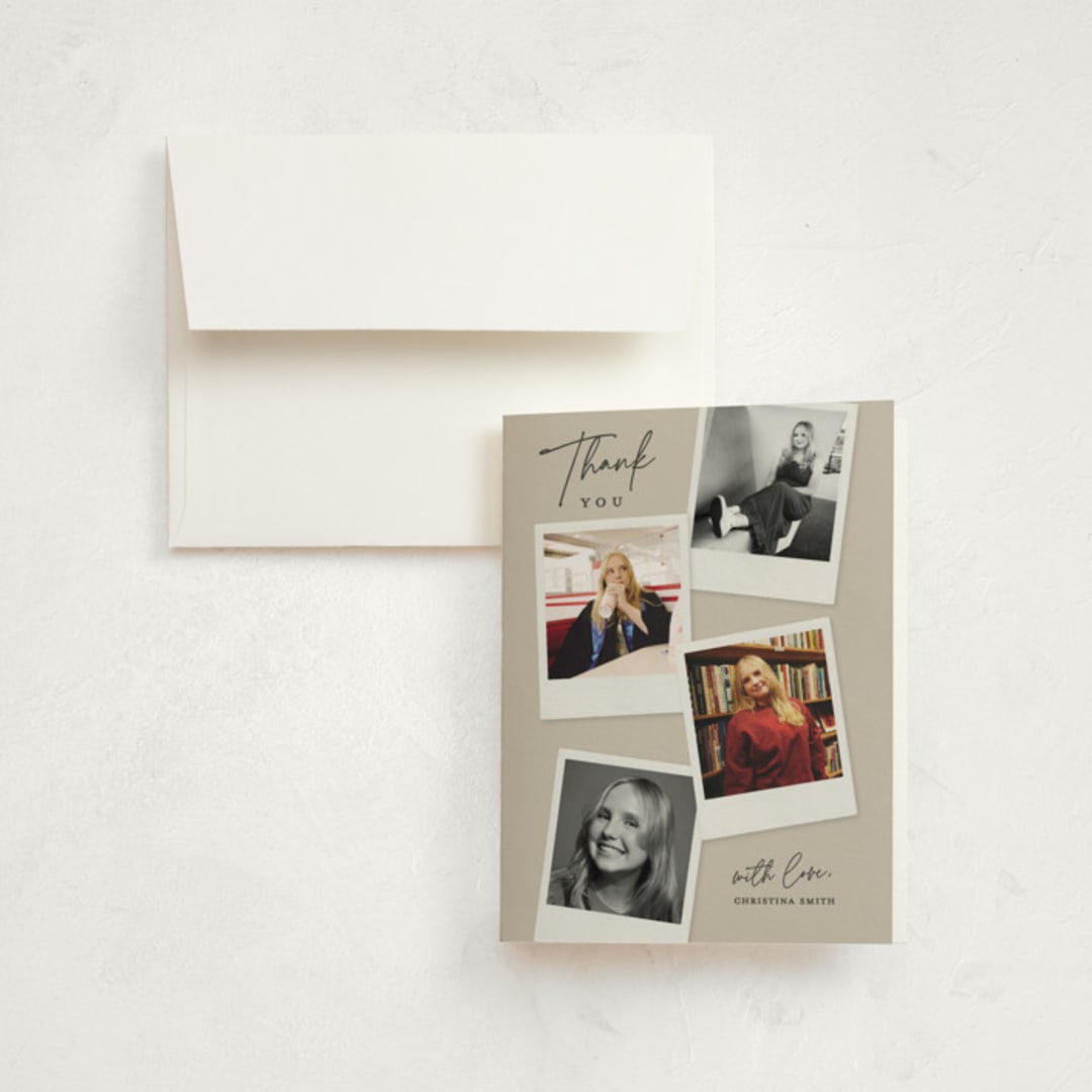 "Instant Elegance" - Graduation Thank You Cards in Dune by Kerry Doyle - Front