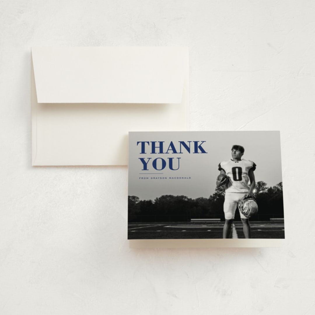 "Bold Headline" - Graduation Thank You Cards in Midnight by Emily Sabol Goss - Front