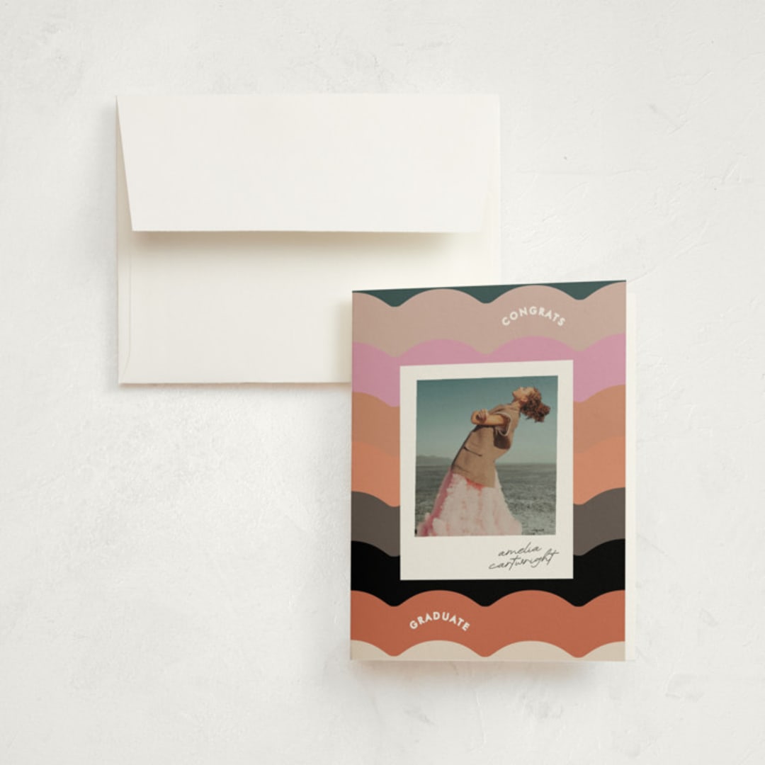 "colorwave" - Graduation Thank You Cards in Sunset by Lori Wemple - Front
