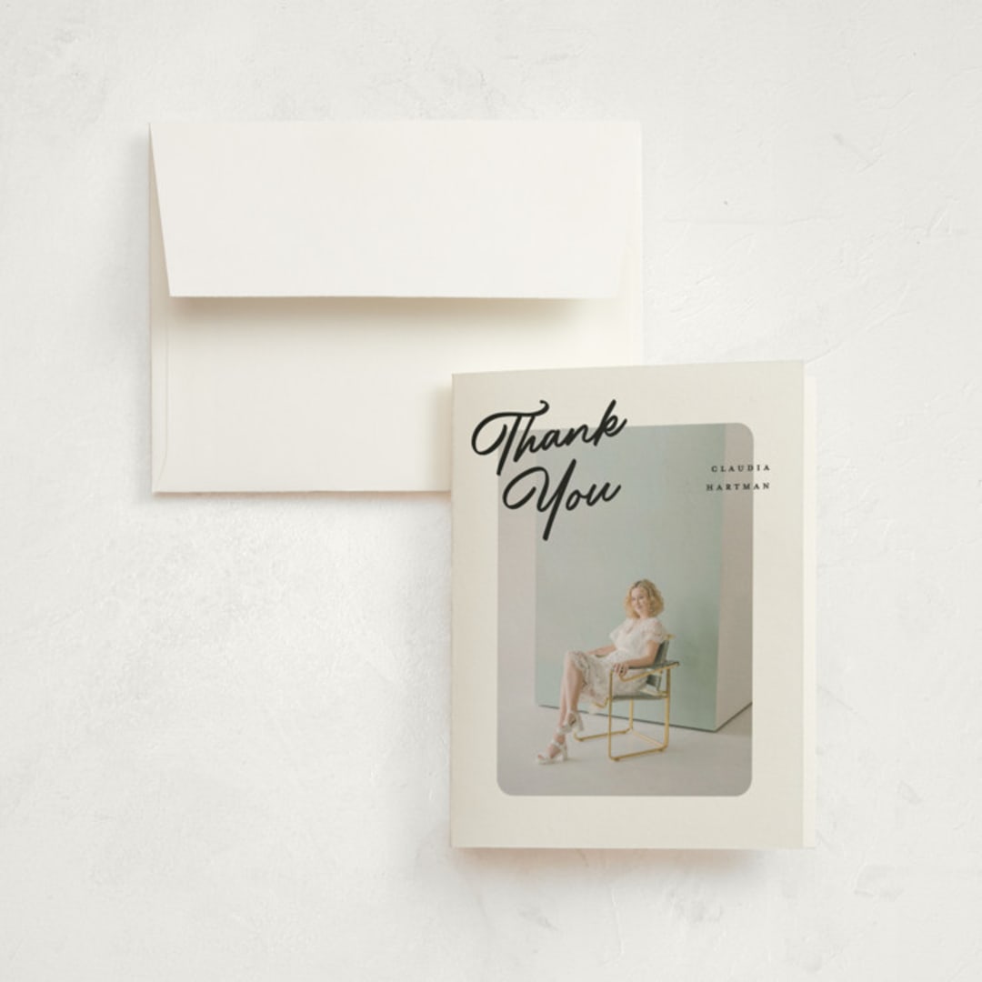 "Jot" - Graduation Thank You Cards in Snow by Pixel and Hank - Front