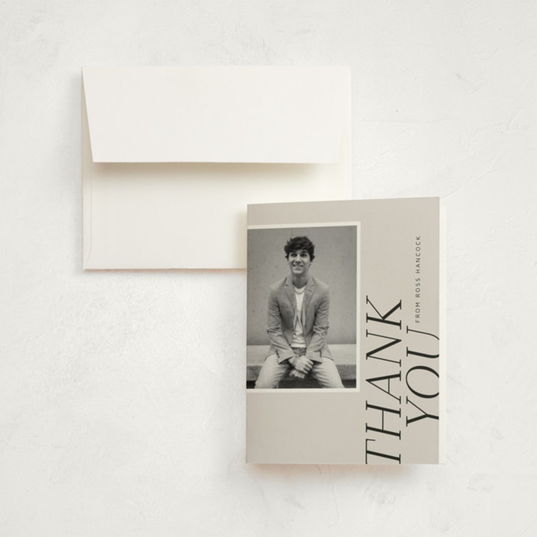"Fashion" - Graduation Thank You Cards in Stone by Stacey Day - Front