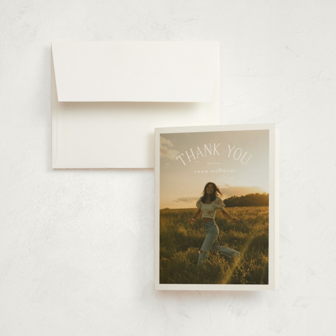 "Study Guide" - Graduation Thank You Cards in Cloud by Carolyn MacLaren - Front