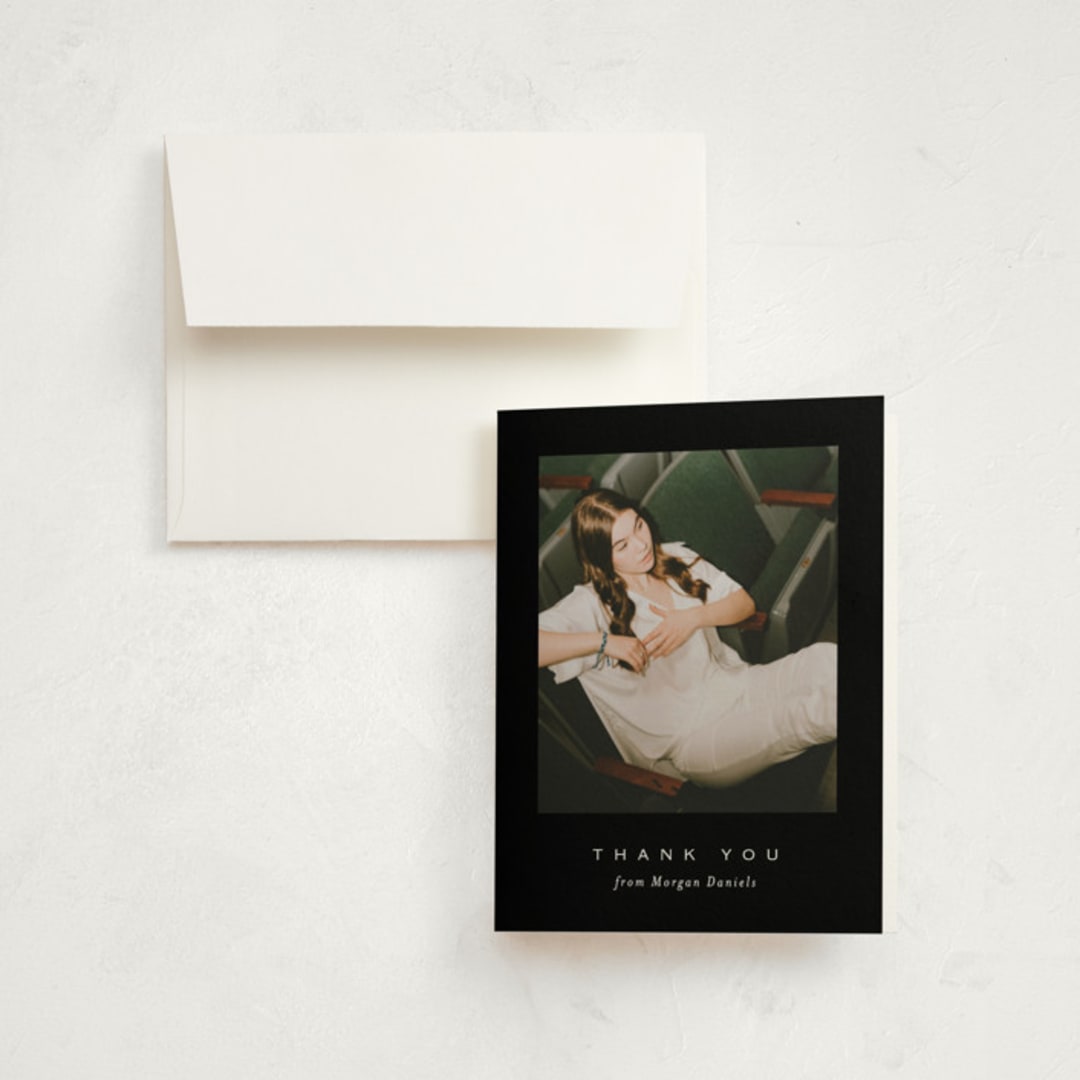 "Candid Date" - Graduation Thank You Cards in Tuxedo by Carolyn MacLaren - Front