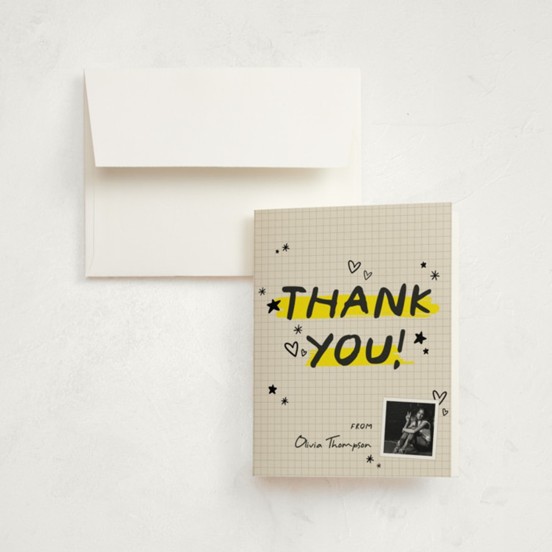 "Grad Journal" - Graduation Thank You Cards in Paper by Orasie - Front