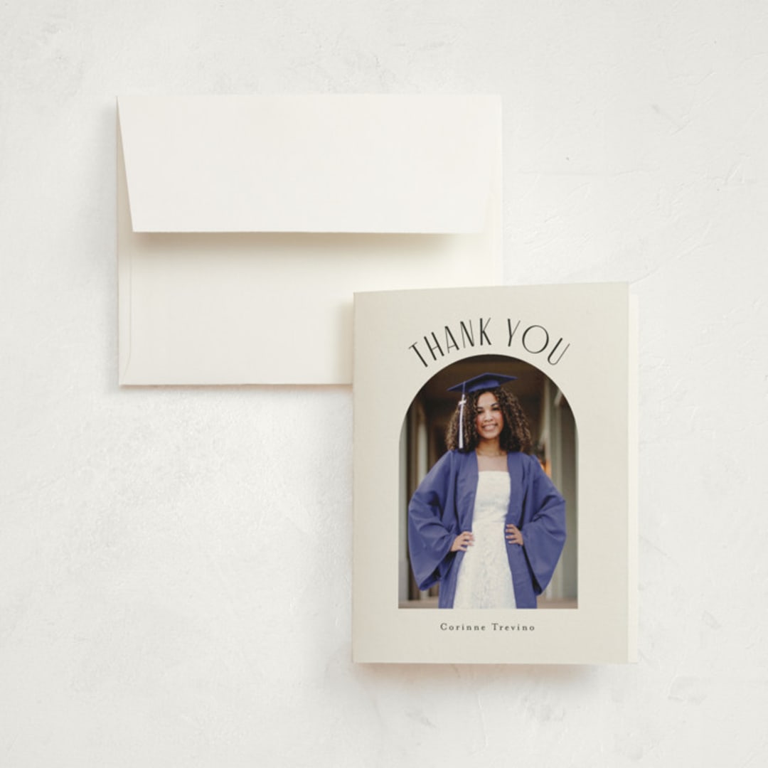 "Well Rounded" - Graduation Thank You Cards in Classic White by Cindy Reynolds - Front