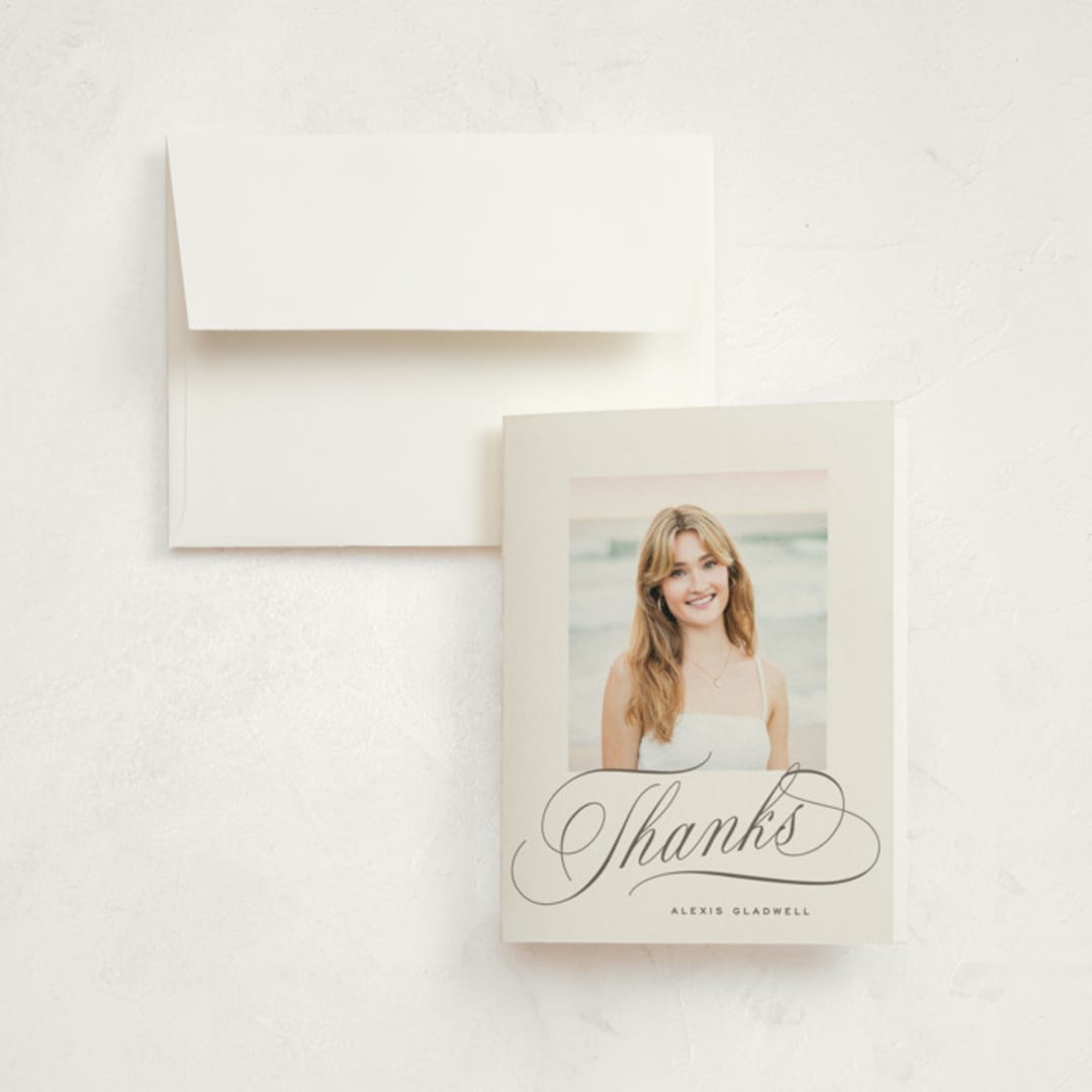 "Ebb and Flow" - Graduation Thank You Cards in Cloud by Hooray Creative - Front