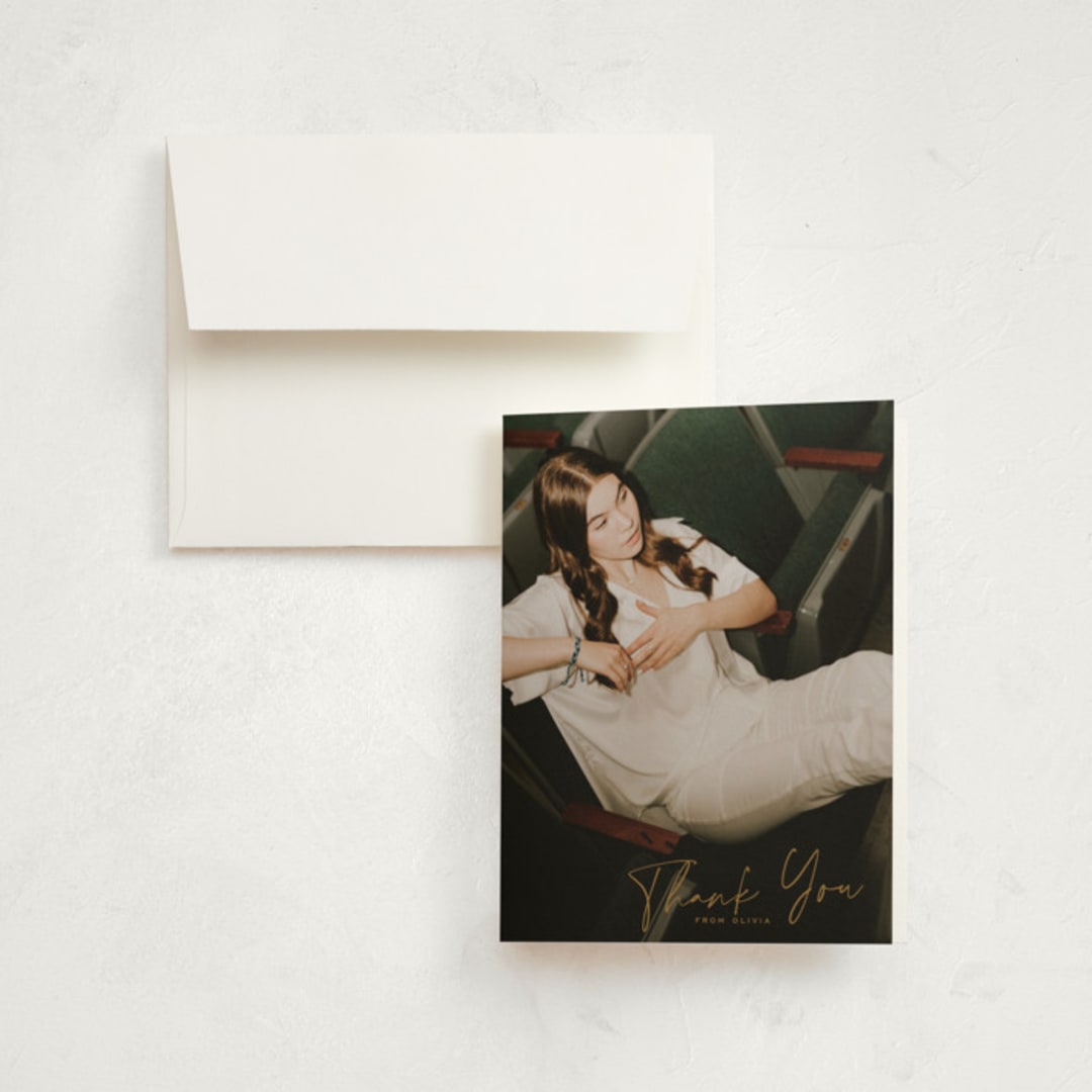 "proof sheet" - Graduation Thank You Cards in Almond by Kamala Nahas - Front