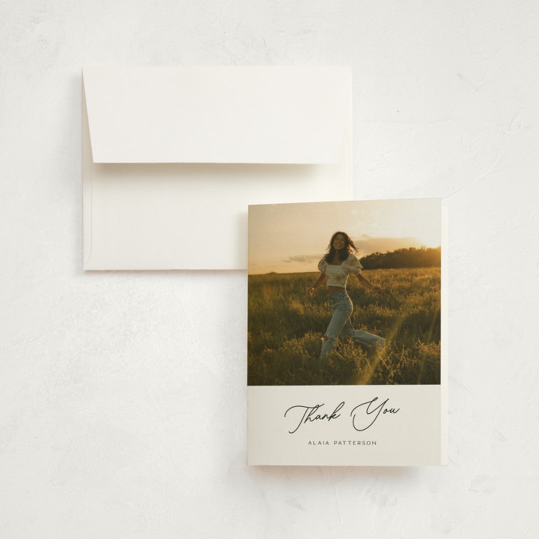 "Framing the Future" - Graduation Thank You Cards in Snow by Cindy Reynolds - Front