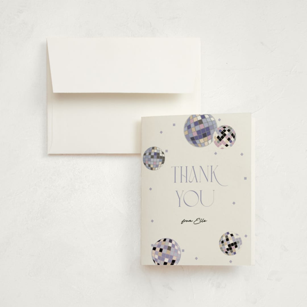 "Disco Fever" - Graduation Thank You Cards in Skyline by Corinne Malesic - Front