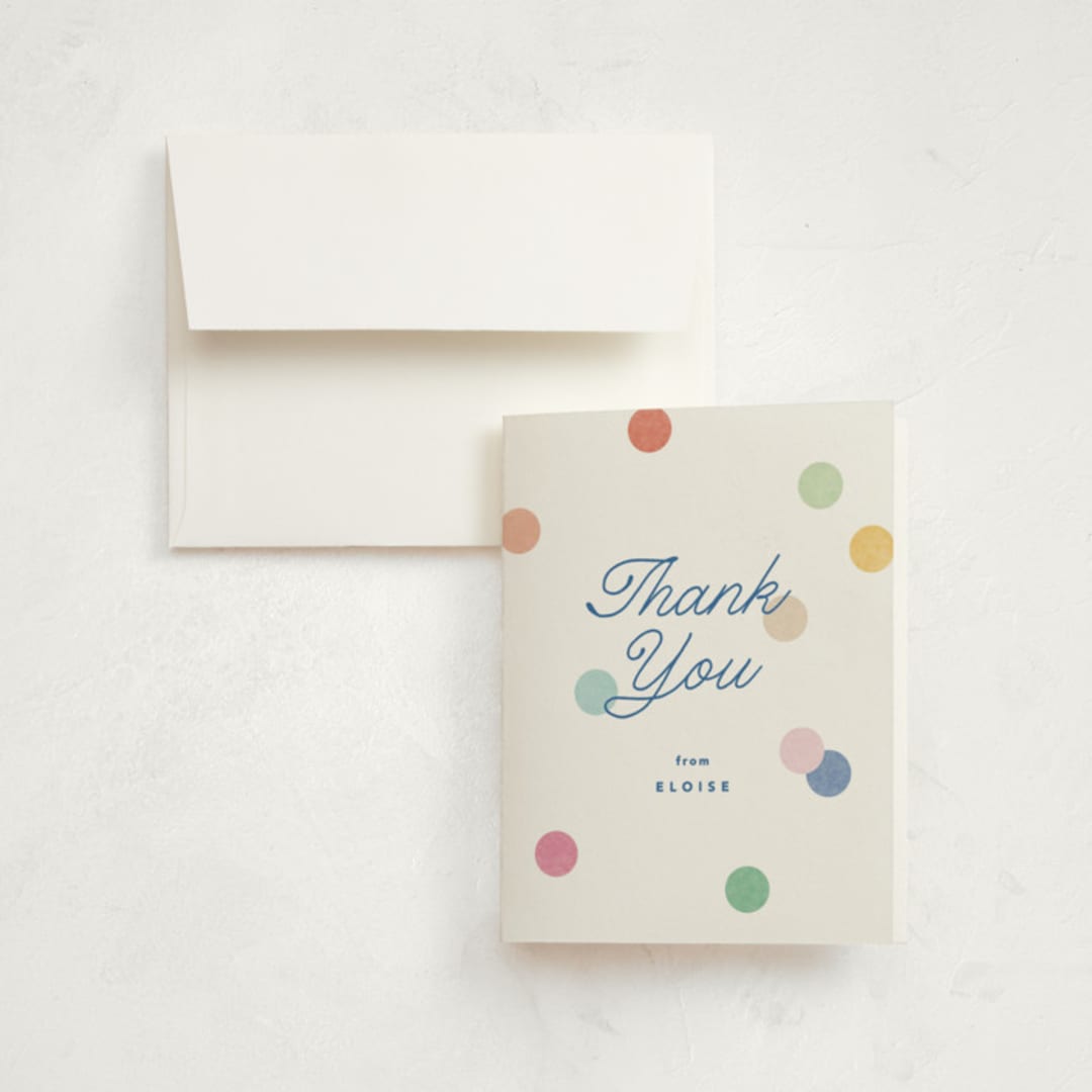 "Confetti Party" - Graduation Thank You Cards in Rainbow by Creo Study - Front