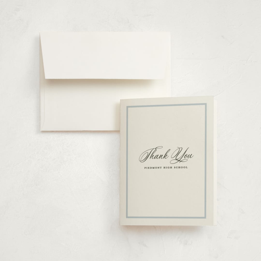 "Dotted Classic" - Graduation Thank You Cards in Hydrangea by Carolyn MacLaren - Front