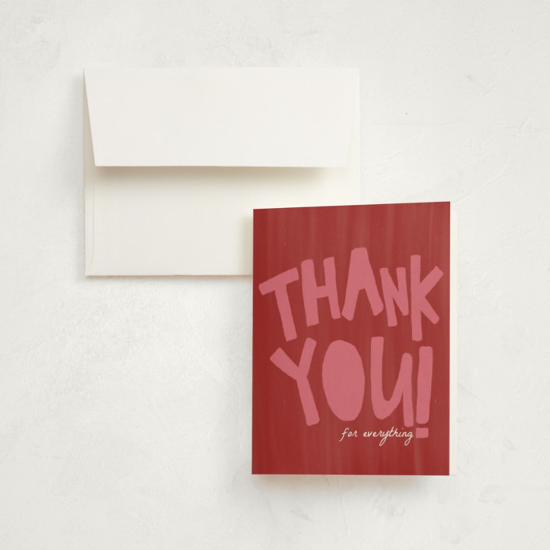 "GRAD!" - Graduation Thank You Cards in Ruby by Erin Kessler - Front