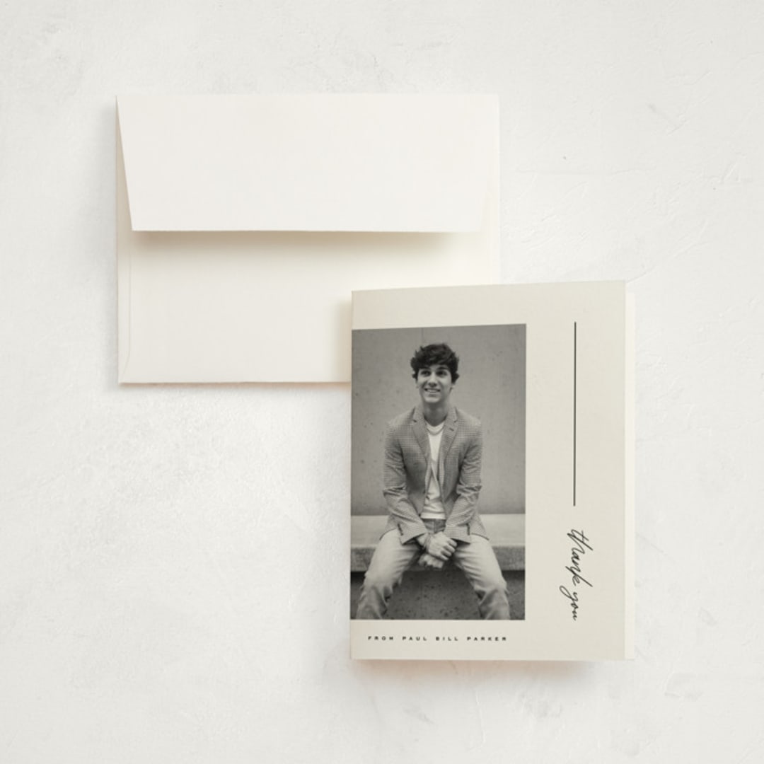 "Onward Bound" - Graduation Thank You Cards in Pencil by Yuliya Evseeva - Front