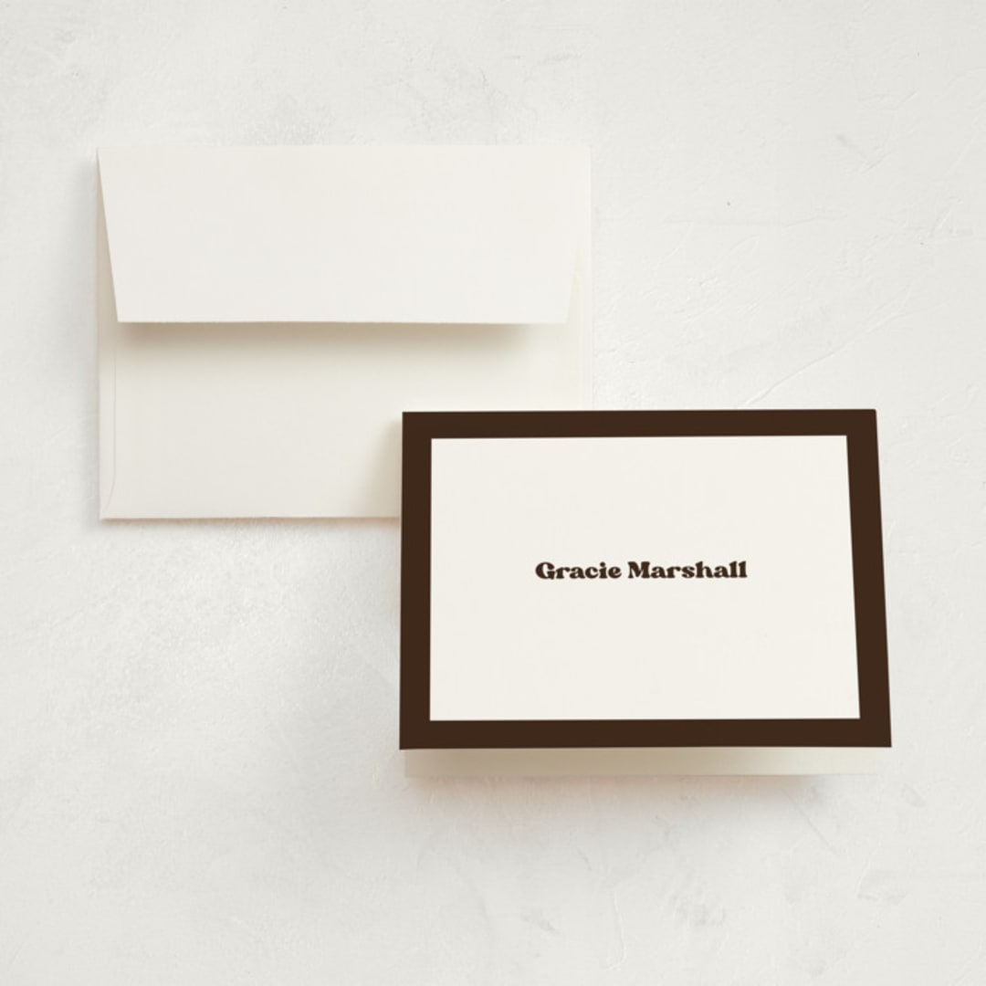 "Vinyl" - Graduation Thank You Cards in Espresso by Megan Davis - Front