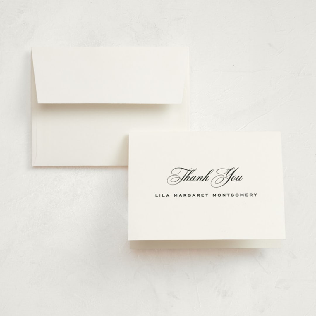 "Cannes" - Graduation Thank You Cards in Pearl by Megan Davis - Front