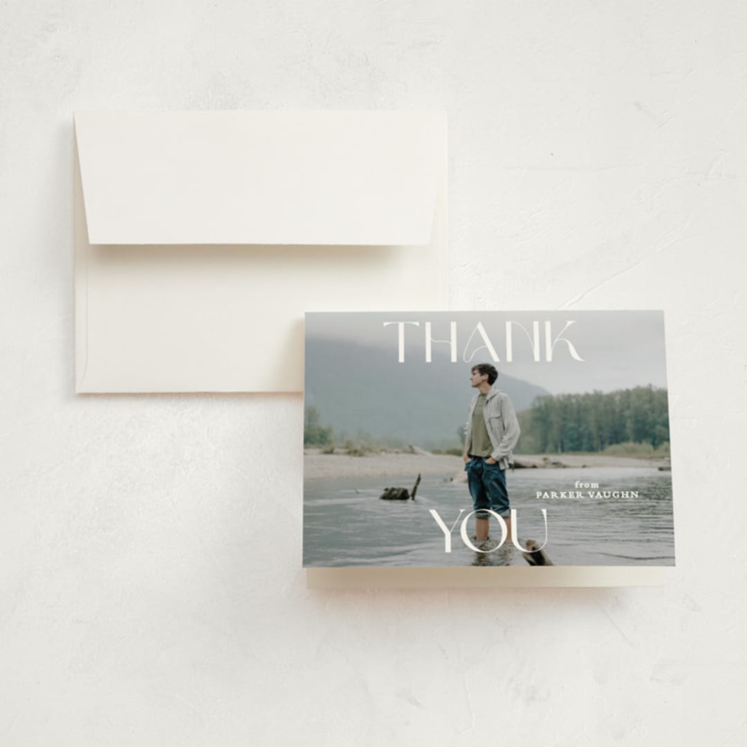 "Grad Squary" - Graduation Thank You Cards in Pearl by Angela Thompson - Front
